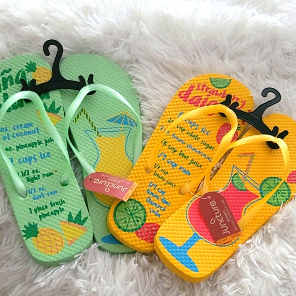 Set of 2 pair Adorable drink flip flops